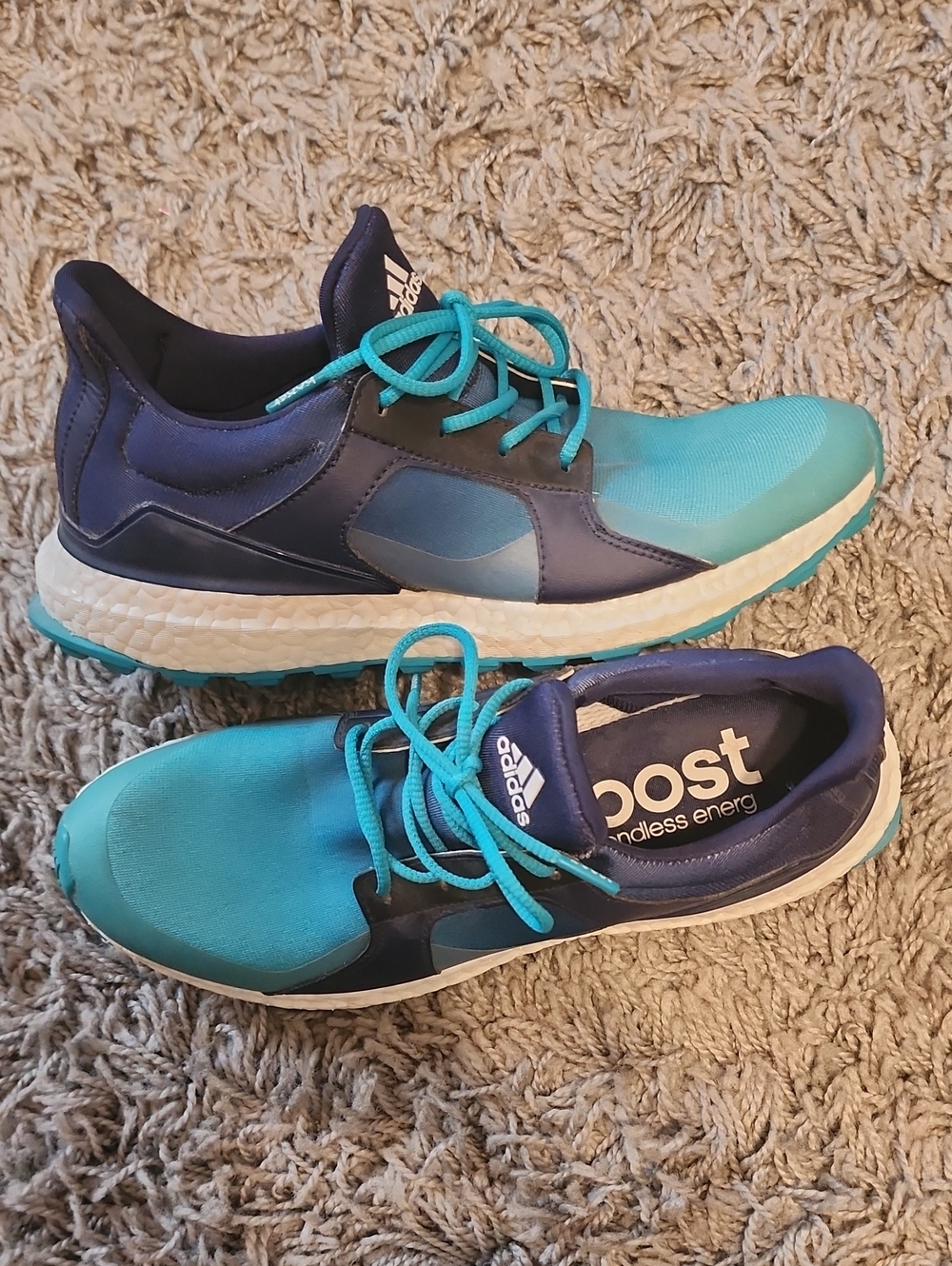 Adidas W Climacross Boost Women's Golf Shoe Size 8 Blue/Turquoise/Black